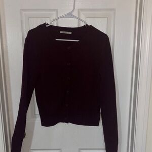 Women’s Black Button-Front Knit Cardigan Sweater